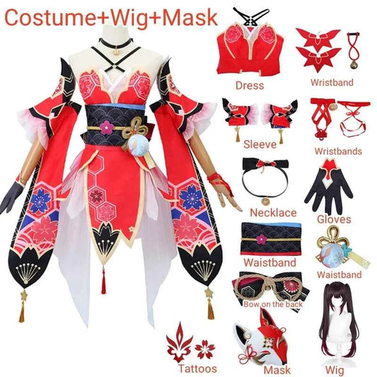 Honkai Star Rail Sparkle Cosplay Costume Full Set Mask Wig Women Role Play Outfit Halloween Carnival Dress for Honkai Star Rail