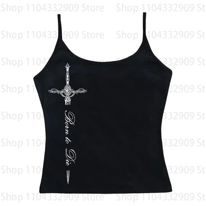 Gothic Grunge Punk Printing Women's Long Sleeve Tee Casual Slim Fit Sexy Chic Emo Girls Crop Top Y2K Harajuku Vintage Streetwear SS69 9.69 black 02 / L