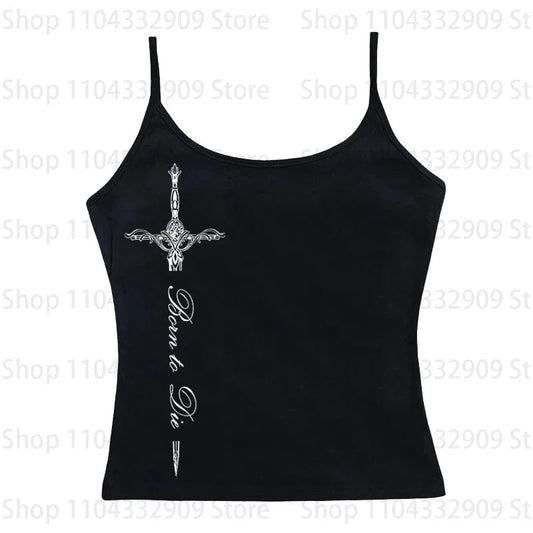 Gothic Grunge Punk Printing Women's Long Sleeve Tee Casual Slim Fit Sexy Chic Emo Girls Crop Top Y2K Harajuku Vintage Streetwear SS69 9.69 black 02 / L