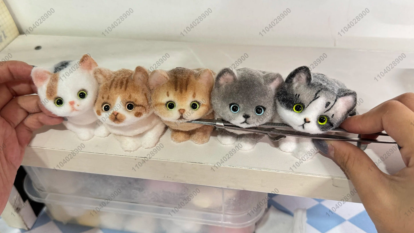 Handmade Kitty Cat Taba Squishy Silicone Fuzzy Kitten Soft Cat Mushy Squeeze Toy Mochi Toy Hand Relax Stress Release Gift Toy SS69