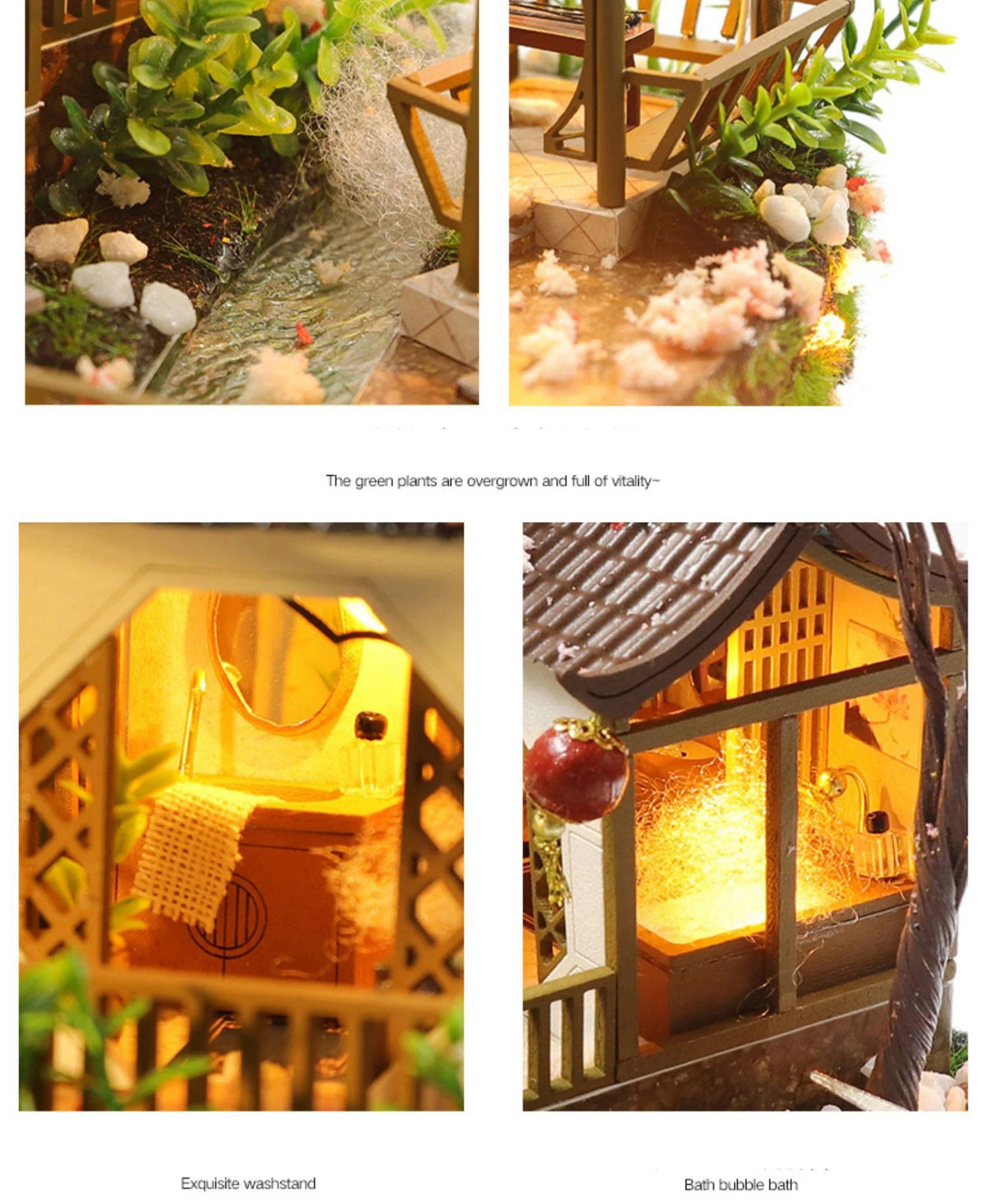 DIY Wooden Chinese Ancient Casa Miniature Building Kits Bookend With Lights Assembled Bookshelf Home Decoration Friends Gifts SS69