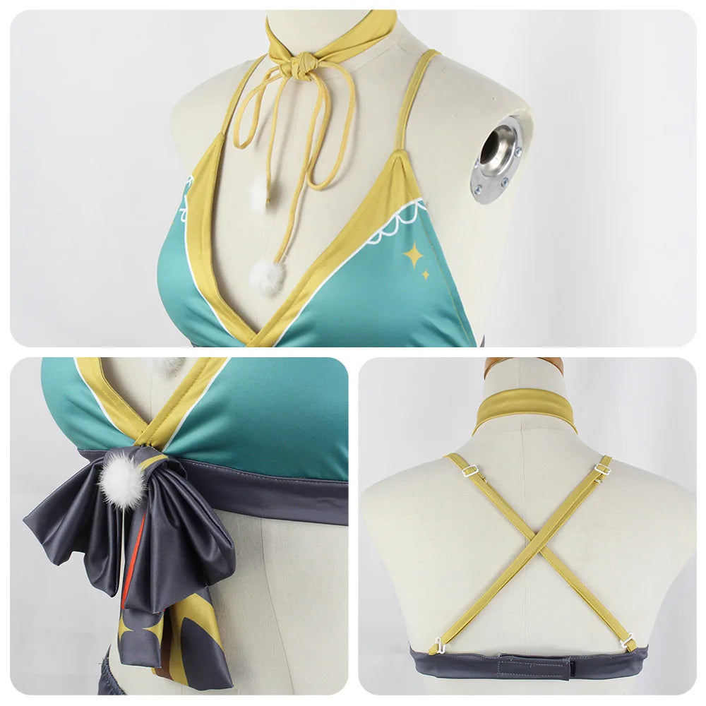 Genshin Impact Cosplay Swimsuit Miss Hina Lisa Hutao Raiden Shogun Sexy Bikini Women Anime Cosplay Costume