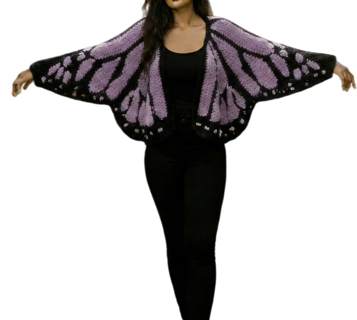Monarch Butterfly Crochet Knit Cardigan Sweater with Wing Design Women's Fashion Butterfly Cardigan Mother's Day Excellent Gift