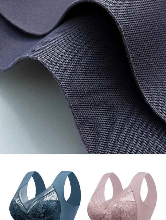 L-6L Women Large Bra Push Up Ice Silk Seamless Upper Bralette Lace Wireless Summer Bras Top Lingerie Underwear Brasieres Mujeres