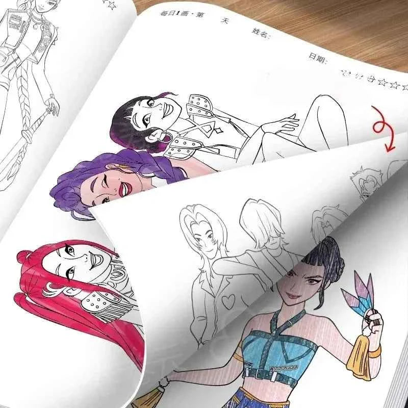 40 page KPO Witch Hunt Rumi Mira Zoey children's and adult anime character drawing practice book drawing coloring book-