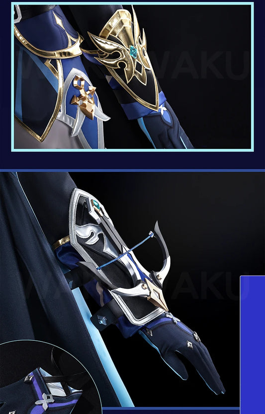 【Ready For Ship】Lohen Cosplay Costume Game Genshin Impact【S-2XL】WakuWaku-R Men Lohen Knights of Favonius Wig Plus Size