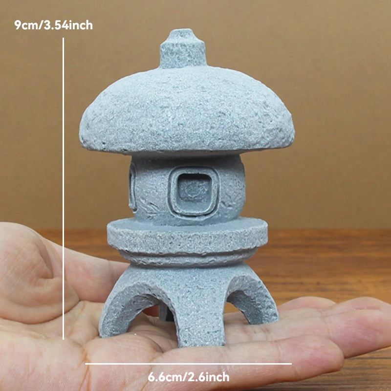 Miniature Sandstone Zen Tower for Bonsai Garden & Fish Tank