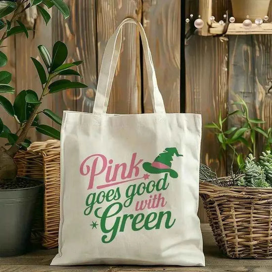 Wicked The Musical Inspired Black Tote Bag  Open-Top Shopper  Shoulder Bag for School, College, Travel & Gift-Giving