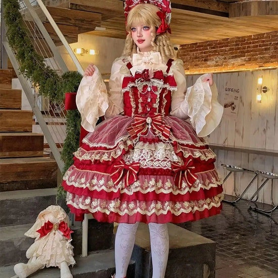 Victorian Gothic Dress Women Luxury Elegant Lolita Lace Ruffles Bow Wedding Y2k Dress Japanese Vintage Princess Party Dresses SS69