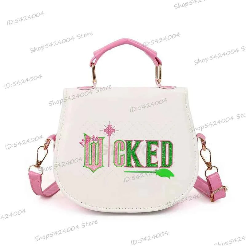 Classic Wicked Change for Good Women Crossbody Bag Fashionable Cartoon Witch's Wand Zipper Shoulder Bag Girl Funny Handbag Gift