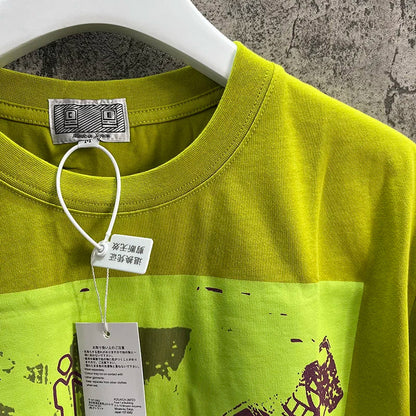 2023 New Fluorescent Green Vintage Washed Batik Cav Empt C.E T-Shirt Men Women 100% Cotton Mobile Phone Printing Cavempt Tee SS69