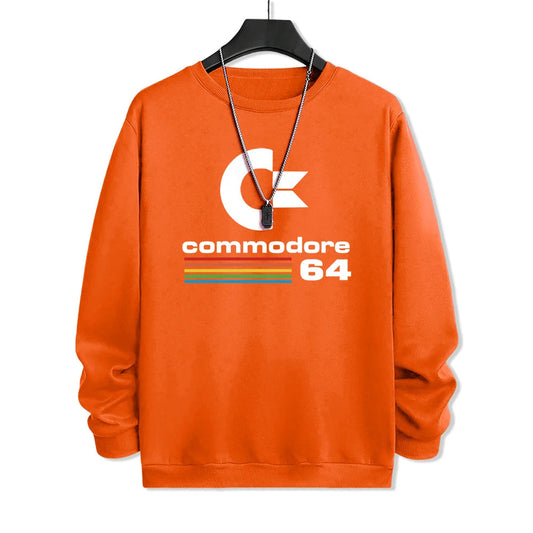 Commodore 64 Fun Logo Printed Hoodies Mens Oversized Pullover Hoody Loose Comfortable Clothes Fleece Casual Hoody Men Warm SS69 25.69 Orange / XXL