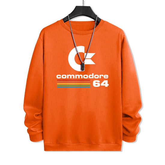 Commodore 64 Fun Logo Printed Hoodies Mens Oversized Pullover Hoody Loose Comfortable Clothes Fleece Casual Hoody Men Warm SS69 25.69 Orange / XXL