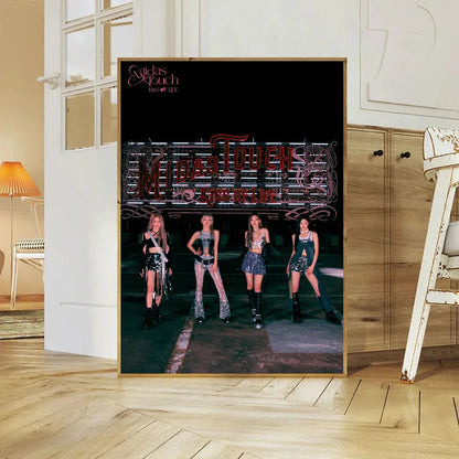 Kpop Girl Group Kiss Of Life Poster Self-adhesive Art Waterproof Paper Sticker Coffee House Bar Room Wall Decor SS69