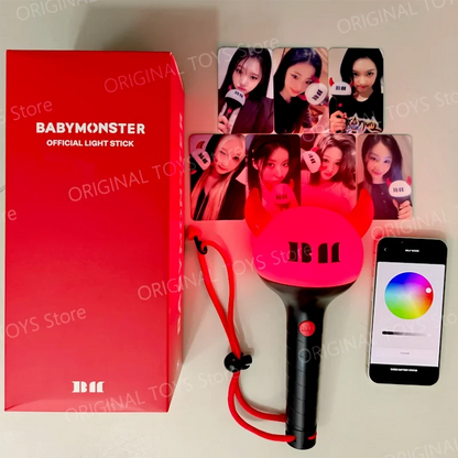 Original Kpop BABYMONSTER Official Lightstick with Bluetooth BAEMON Concert Hand Lamp Flash Light for Fans RORA ASA RUKA