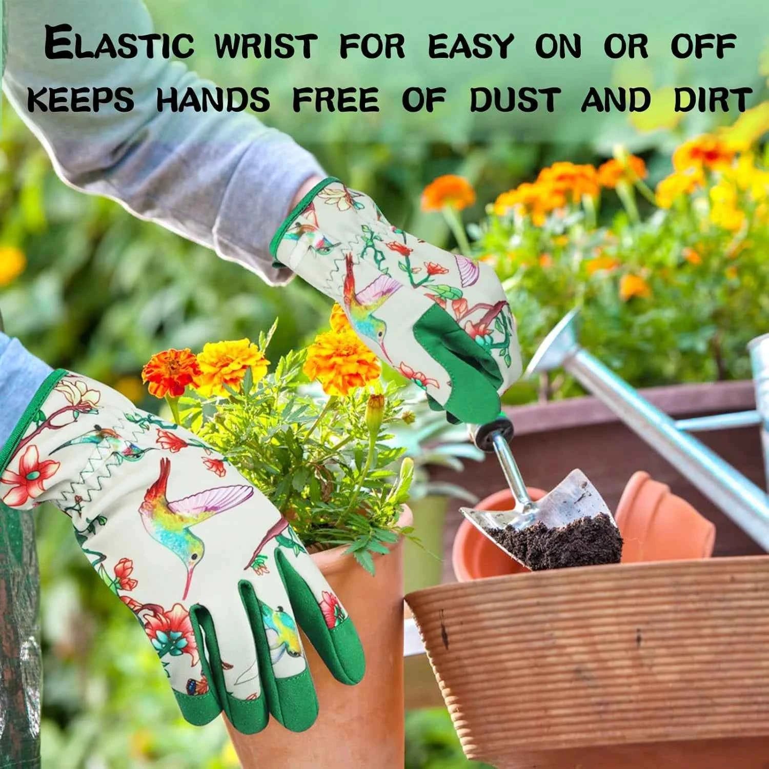 Gardening Gloves for Women Breathable leather Garden Gloves with Grip Thorn-Proof Puncture-Resistant Work Gloves