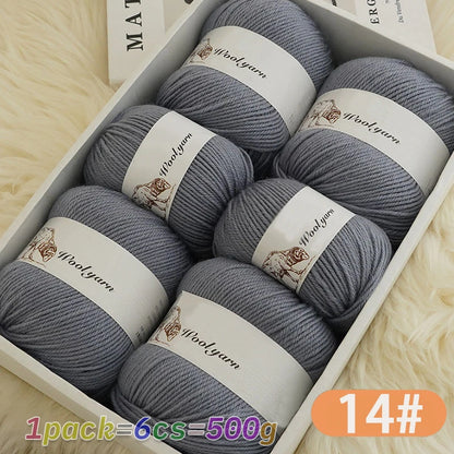 500g pure wool yarn fine count cashmere medium coarse yarn for making warm sweaters and scarves for autumn and winter