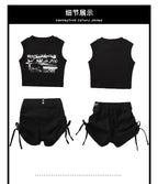 Girls K-Pop Street Dance Crop Top & Hot Pants Set