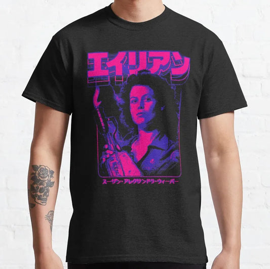 CHAMPRINT Alien Ellen Ripley Graphic T-Shirt 100% Cotton Short Sleeve Tee