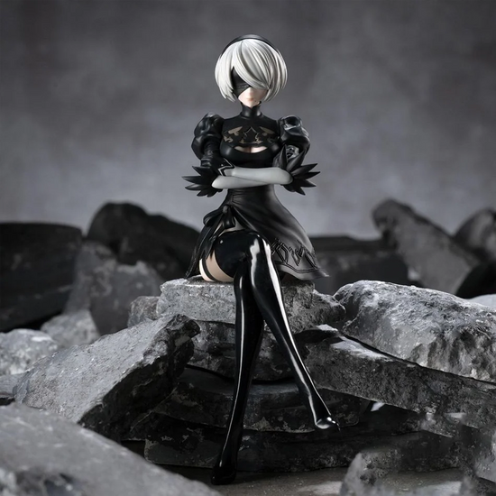 Nier Automata 2B A2 9S Sitting Position Game Figure Mechanical Lifeform Statue Collection Desktop Decoration  Toys Gifts SS69