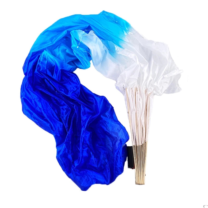 150cm Long Silk Veil Fan With LED Light Bamboo Silk Fan Practice and Stage Performance Dance Costumes Belly Dance Accessories SS69