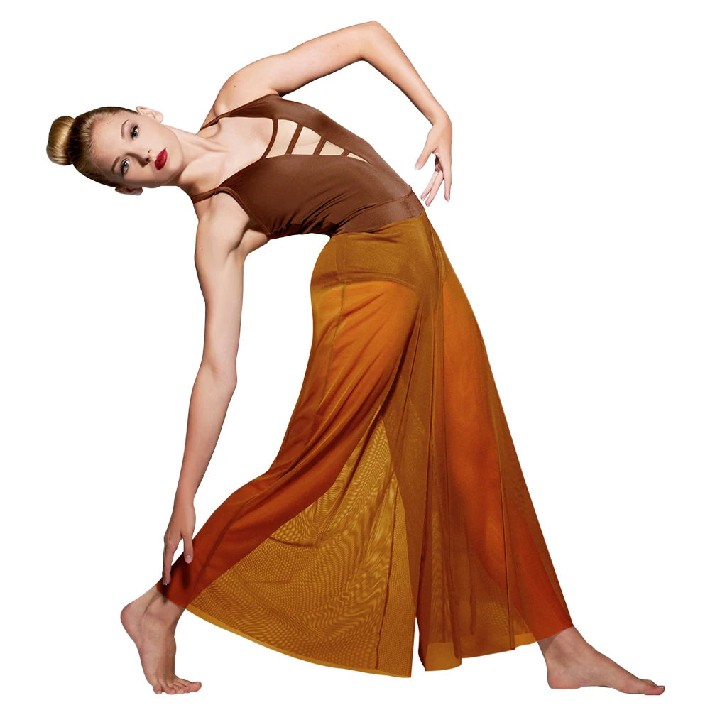 MiDee Women's Mesh Culotte Dance Leotard Set