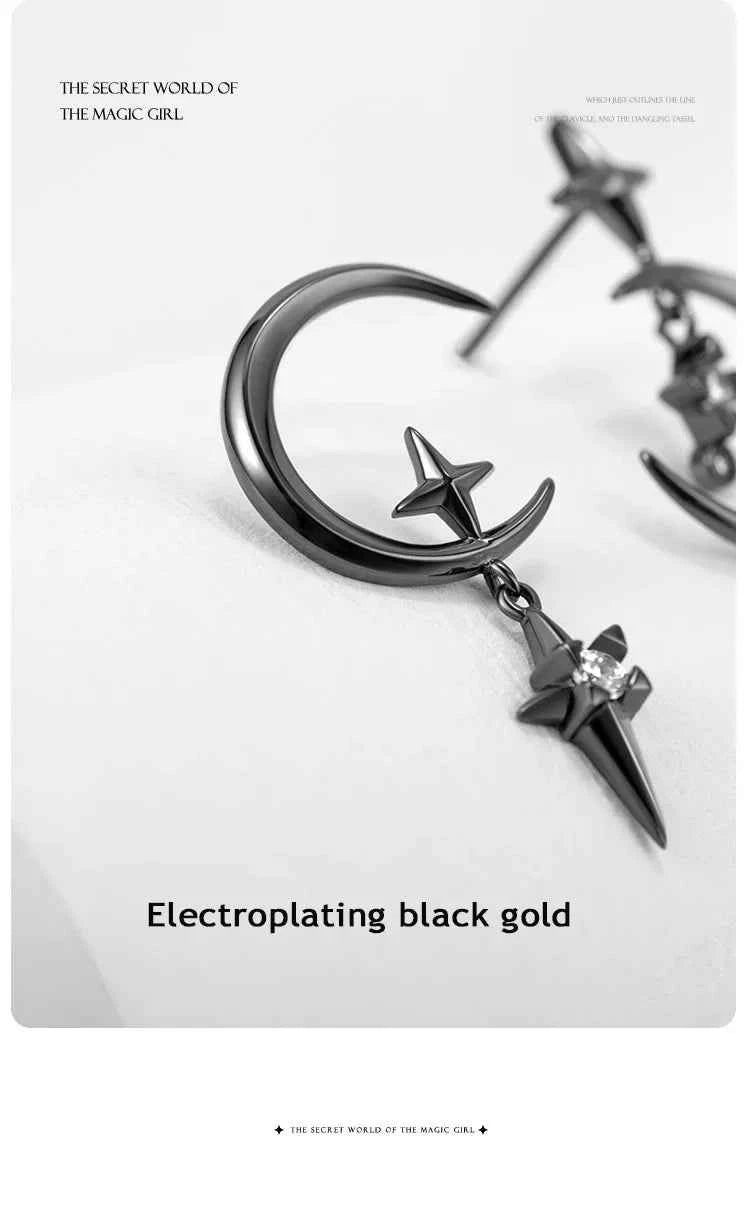 Thaya Original Design Star and Moon Earrings S925 Silver Needle Studs Earring For Women Vintage Earring Fashion Crystal Jewelry