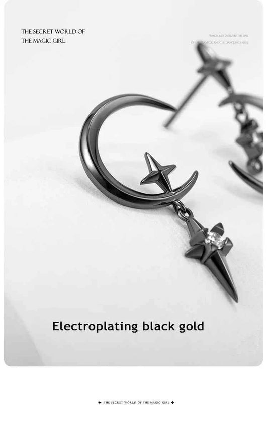 Thaya Original Design Star and Moon Earrings S925 Silver Needle Studs Earring For Women Vintage Earring Fashion Crystal Jewelry