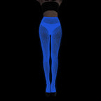 Women Glow in The Dark Fishnet Tight Rose Pattern Fishnet Tights Luminous Fishnet Halloween Party Festive Dress Up SS69