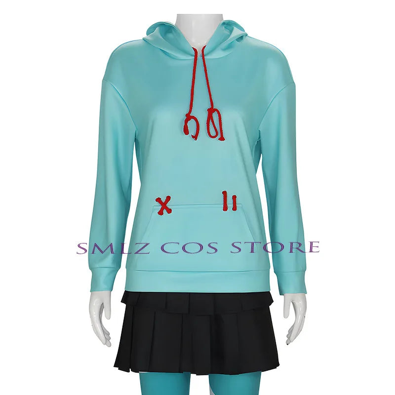 Vanellope Von Schweetz Cosplay Anime Costume Girl's Hoodies Skirt Wig Uniform Suit Halloween Performance Clothing for Woman