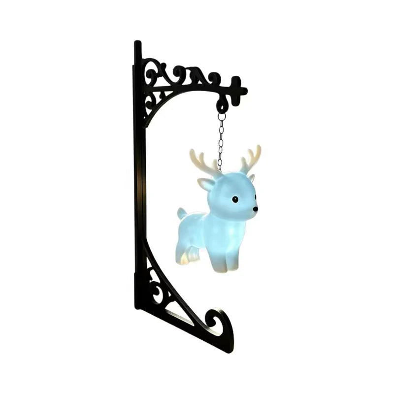 Novelty Hanging Animal Bookend Lamp Magic Owl Bird Metal Book End Stand With Glowing Hanging Ornament Light For Bookshelf Gift