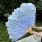 Large Ostrich Feather Fan 130cm - Carnival & Stage Performance
