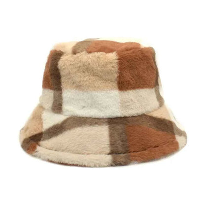 Winter Bucket Hat Women's Fashion Leopard Panama Warm Hats Female Vintage Faux Fur Fisherman Cap Hats For Women Dropshipping