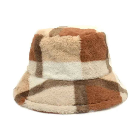 Winter Bucket Hat Women's Fashion Leopard Panama Warm Hats Female Vintage Faux Fur Fisherman Cap Hats For Women Dropshipping