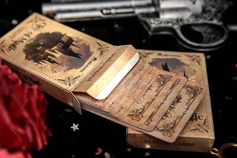 2 boxes/set Creative Retro Playing Cards Retro Castle Girl Blue Core Paper Material Strong and Durable Casual Game Tools