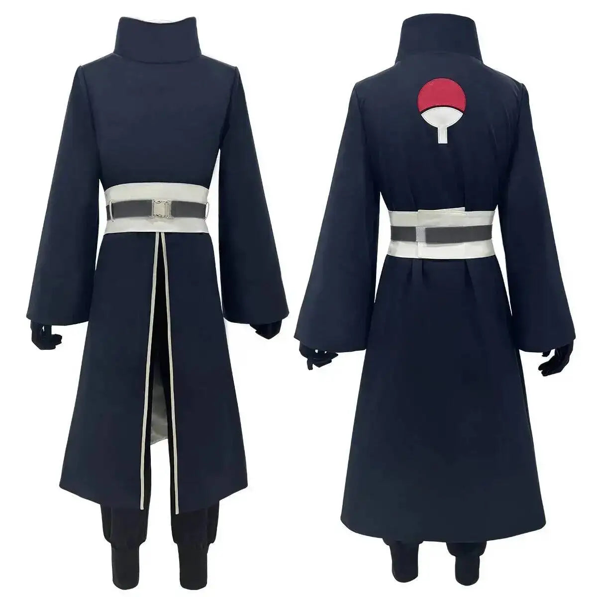 Uchiha Obito Anime Cosplay Costume Set with Coat Pants Belt and Gloves