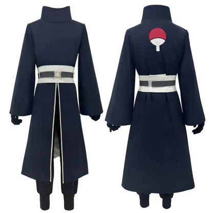 Uchiha Obito Anime Cosplay Costume Set with Coat Pants Belt and Gloves
