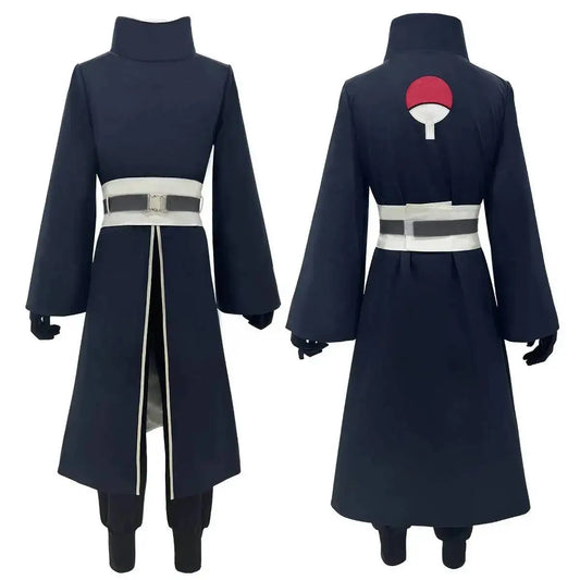 Uchiha Obito Anime Cosplay Costume Set with Coat Pants Belt and Gloves