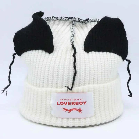 Long fox Ears Knitted Hat Men Women Rabbit Ear Warm Crochet Beanies Kpop Hip Hop Hat Winter Skullies Cap Y2k Christmas Gifty