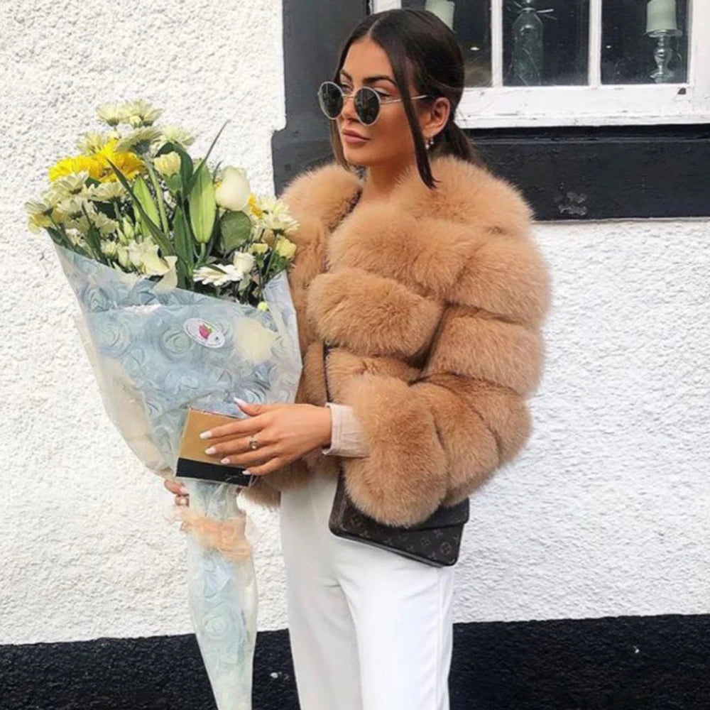 Winter Women's Cold Coat Top Fox Jackets For Women clothing Natural Real fox Fur Jacket Coats For Women Fur Jacket In Promotion