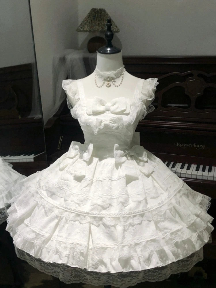 Y2K Lolita Vintage Dress Lace Sleeveless Cosplay Clothing French Strap Elegant Girls Party Japanese Kawaii Dress 2026 Summer