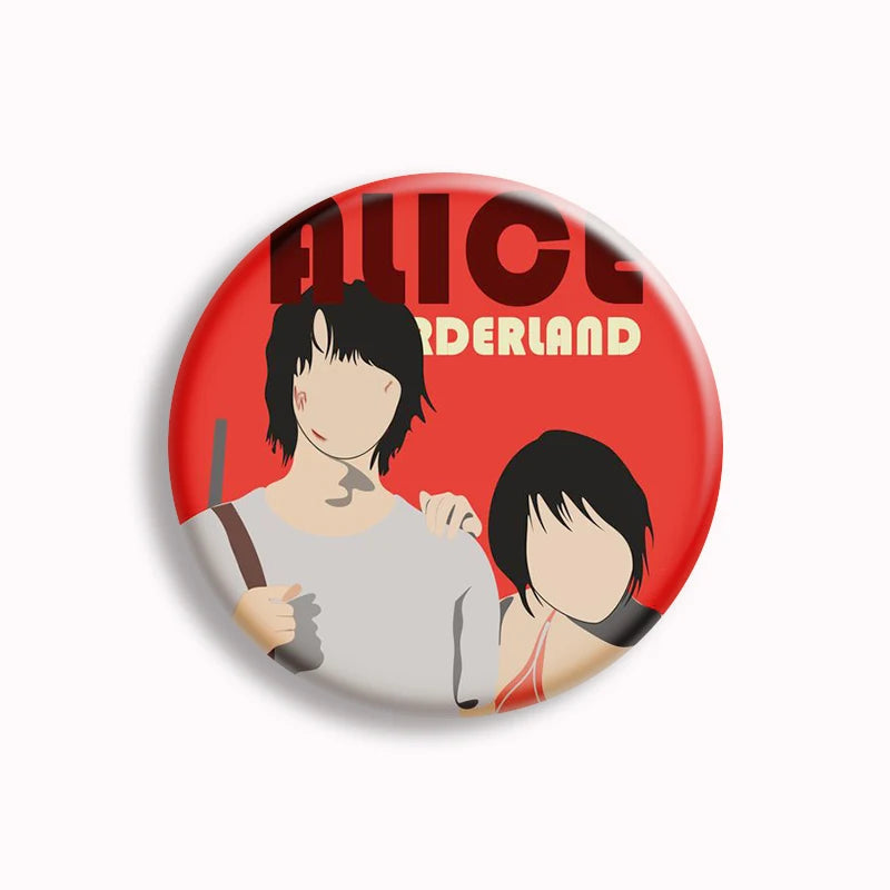Hot Japan TV Alice in Borderland Soft Button Pin Chishiya Kuina Creative Game Over Brooch Badge Bag Decor Jewelry Fans Collect SS69 6.69 7 / Keychain-58mm