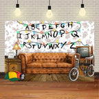 American TV Stranger Theme Background Lights Alphabet Episode Series Vinyl Banner Party Decoration Supplies Photo Prop Baby Gift