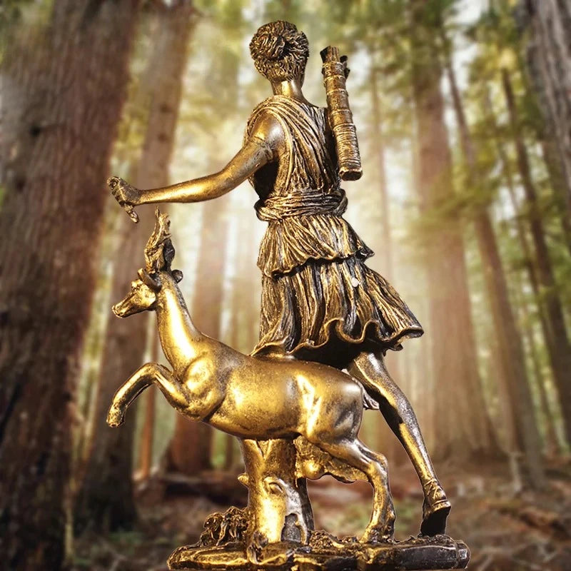 Moon Goddess Resin Statue 27cm Celestial Sculpture for Altar Decor
