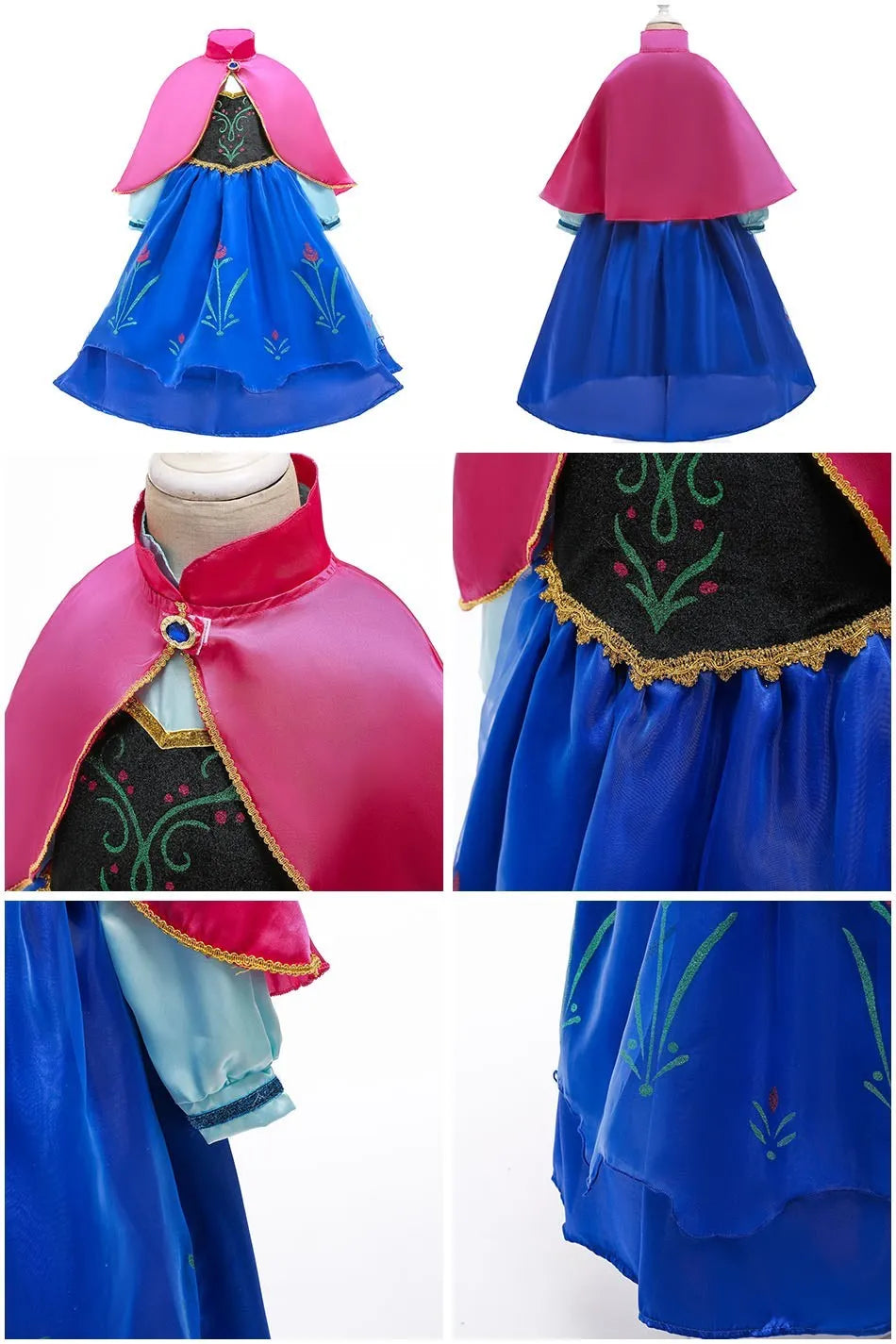 Girls Princess Cosplay Costume Dress - Flower Print