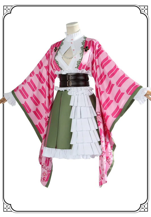SS69 Kanroji Mitsuri Women's Anime Cosplay Costume Set with Wig and Belt
