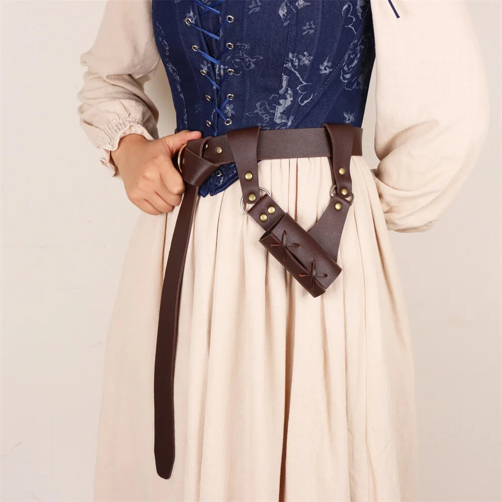 Medieval Knight Sword Sheath & Belt - Faux Leather Cosplay Scabbard