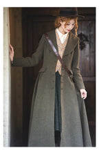 Lautaro Autumn Winter Long Warm Wool & Blends Coat for Women Shawl Collar Single Breasted Elegant Fit and Flare Woolen Overcoat