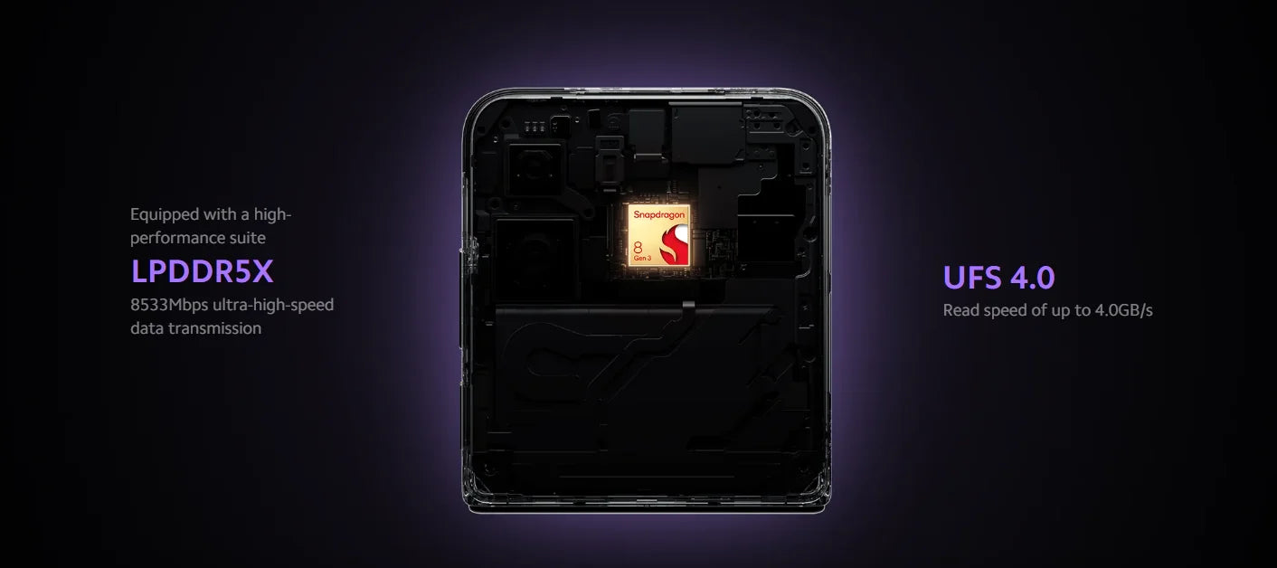 Global Version Xiaomi MIX Flip Snapdragon 8 Gen 3 Smartphone 4.01" All Around Liquid Outer Display 4780mAh Xiaomi Surge Battery SS69