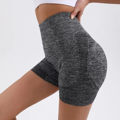 Women Yoga Shorts High Waist Butt Lifting Workout Fitness Tights Tummy Control Gym Running Stretched Pants Casual Sportswear SS69